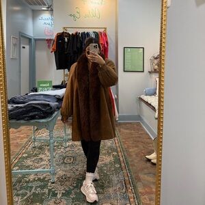 NWT Vintage 80’s fur trimmed coat